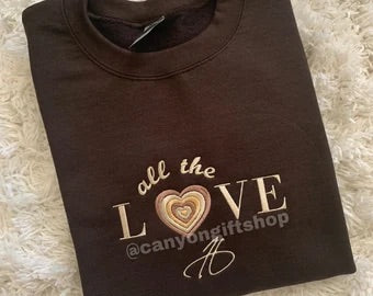 Dark Brown All the Love H Crewneck